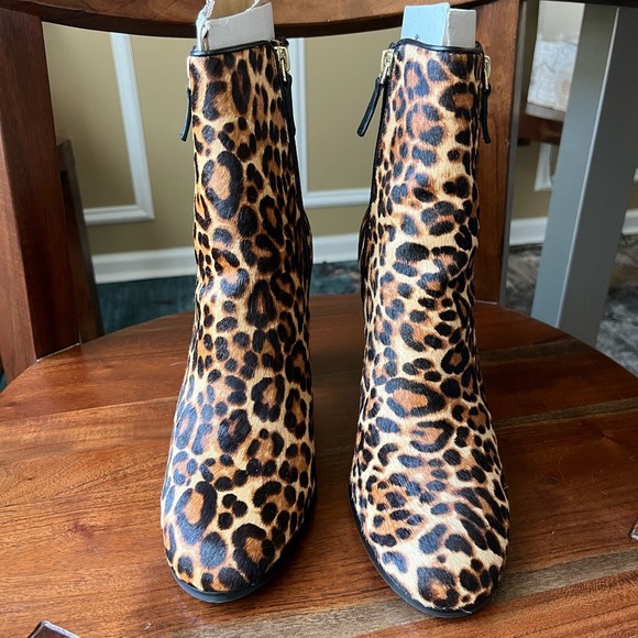 Katherine Kelly Jaymie Natural Calf Hair Leopard Print Boots - Picture 6 of 14